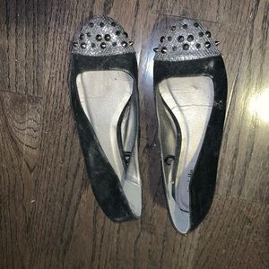 Black studded flats